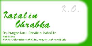 katalin ohrabka business card